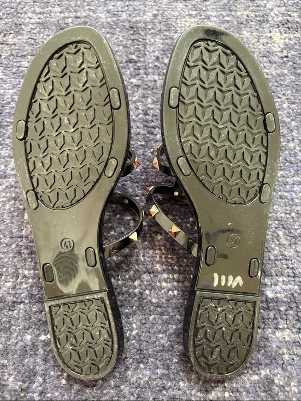 Black Studded Strappy Slide Sandals - Women's - Picture 2 of 4